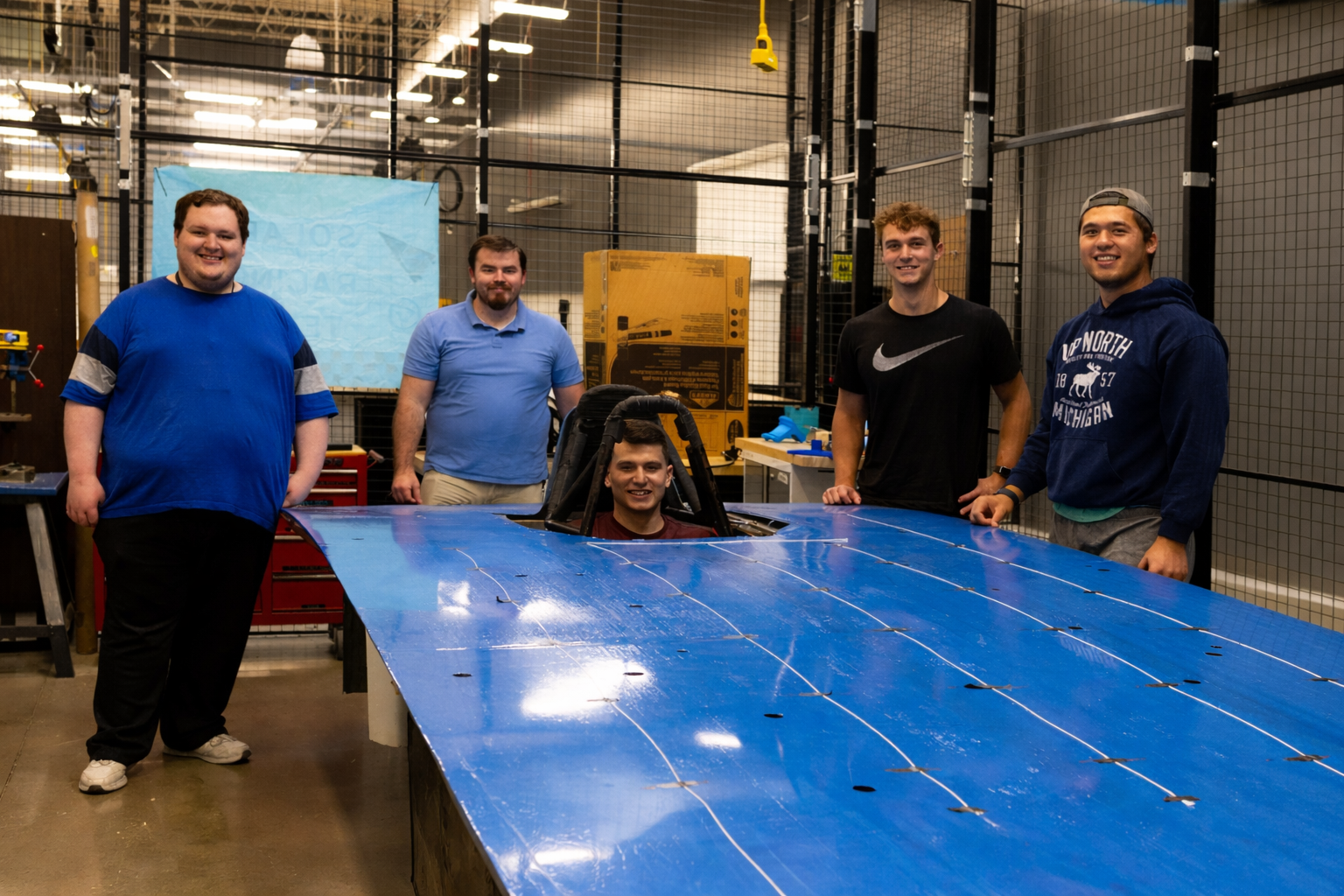 Solar Racing team with the car